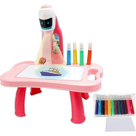 Table De Projection - Dessin Enfant - Fonctionne Avec Piles - Pour Intérieur - Rose - Lot De 1 (1/4)