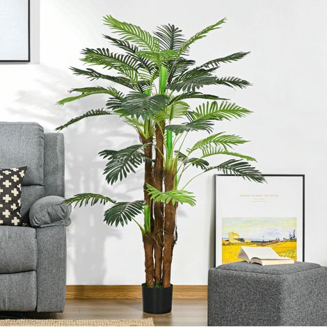 Palmier artificiel 160 cm, plante décorative d'intérieur et d'extérieur, vert HAVRYA (1/5)