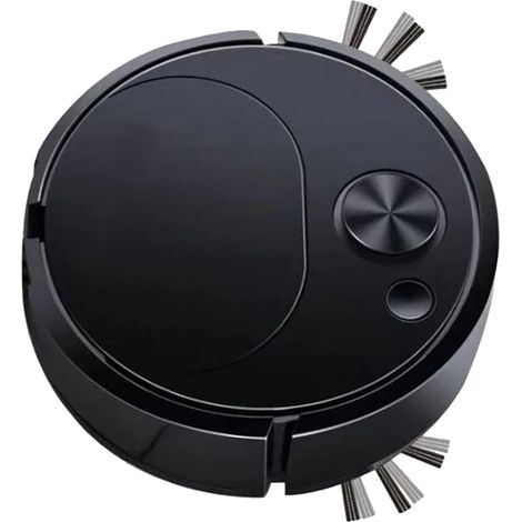 Aspirateur automatique silencieux, rechargeable, robot de balayage intelligent 3 en 1 pour cheveux, poussière et taches, noir (1/5)