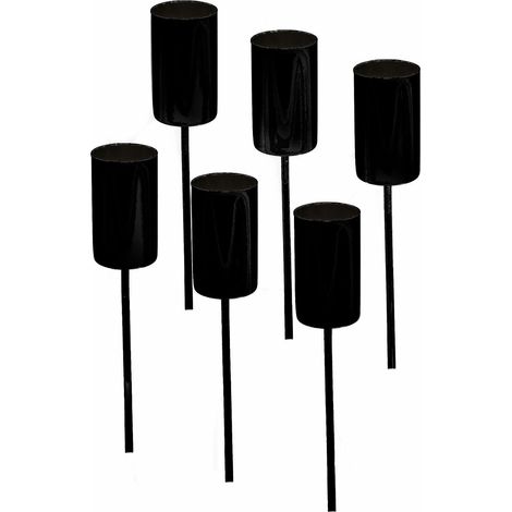 Tafelkerzen Pick 6er Set - schwarz - Kerzen Stecker für Advents und Weihnachts Gesteck - Kerzenpick für Stabkerzen