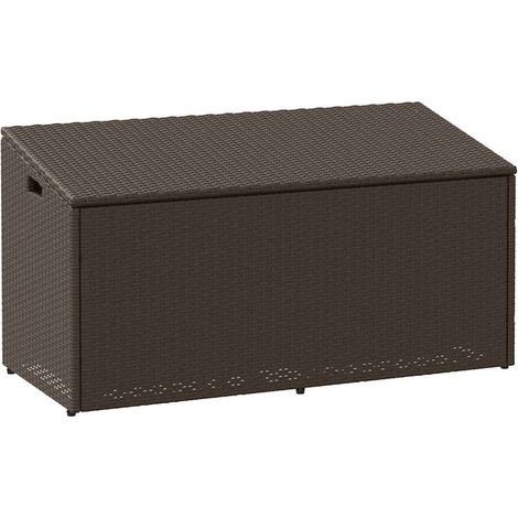 vidaXL Garden Storage Box Brown 110x50x58 cm Poly Rattan