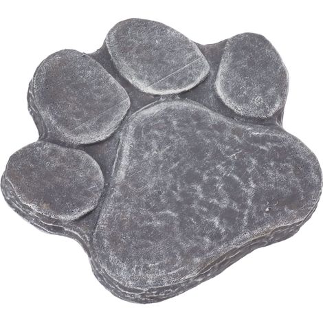 Gedenkstein mit Pfotenabdruck, schöner beruhigender Grabstein für Hunde, langlebiger, wetterfester DIY-Schriftzug „Hund“ für den Garten (Felsgrau)