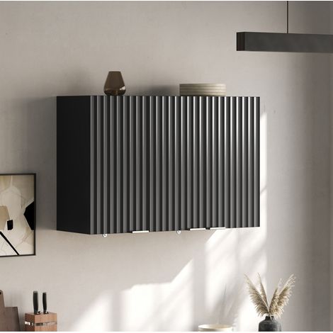 Pensile da cucina con 3 ante, 90 x 29 x 60 cm, MDF, nero OKMYHOME (1/5)