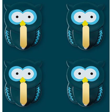 (Vert)4 Pièces Crochets Hibou, Crochets Adhesifs pour Enfants, Porte Manteau Mural Sans Percage, Crochets Muraux pour Garde-Robe pour Enfants pour Salle de Bains, Cuisine, Porte, Décoration (1/5)