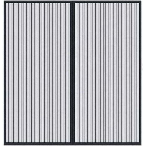 Tende, tenda magnetica autochiudente, porta in rete rinforzata, porta zanzariera, con magnete, adatta ad animali domestici e bambini, misura 100x100 cm nero-Crezuo