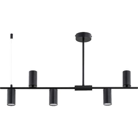Suspension moderne noire métal 5 spots GU10 Alfa Uranos (1/3)
