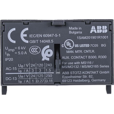 Contact auxiliaire ABB 2 contacts 1 N/F + 1 N/O à vis HK1 ( Prix pour 1 ) (1/2)