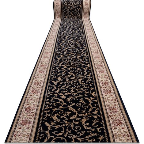Läufer Wolle NAIN Ornament 2904 51011 beige / dunkelblau 100cm orange 100x350 cm