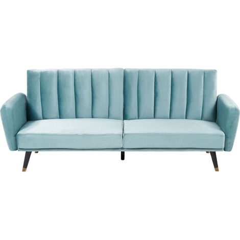 Schlafsofa 3-Sitzer VIMMERBY Samtstoff Hellblau