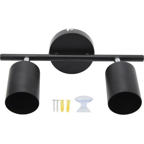 LED track spotlight kit, 2 heads of 27.4 cm (10.8 inches), 90° adjustable, for GU10 bulbs. (1/5)