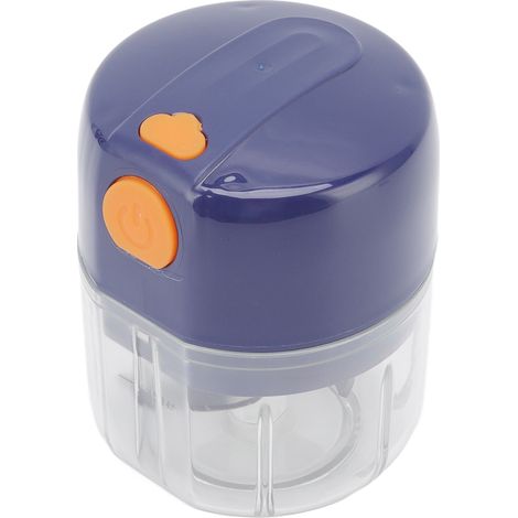 Hachoir à ail électrique portable bleu à 3 lames, capacité de 250 mg, sans BPA, mini hachoir à légumes pour la maison (1/5)