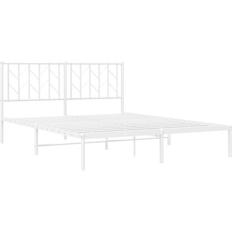 Estructura cama sin colchón con cabecero metal blanco 150x200cm vidaXL (1/5)