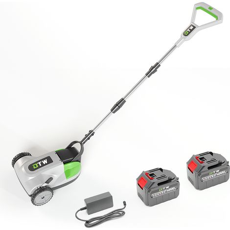 Tondeuse à gazon domestique 21 V, 3,0 Ah, 2 batteries, 600 W, vitesse de 360 tr/min, coupe par lame, hauteur de coupe 3,5-11,5 cm, tondeuse à gazon (1/5)