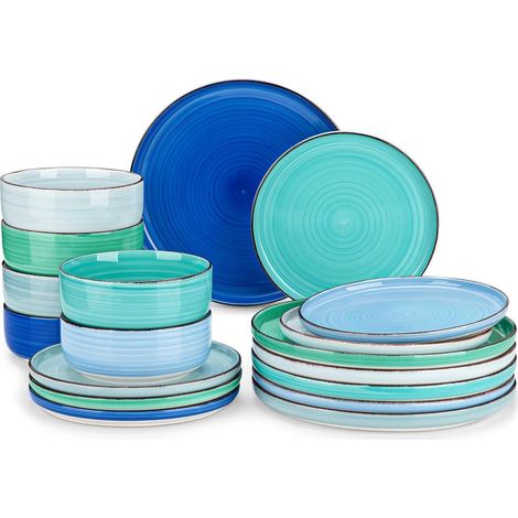 vancasso Bonita Tafelservice 6 Personen Steinzeug 18tlg blau (1/5)