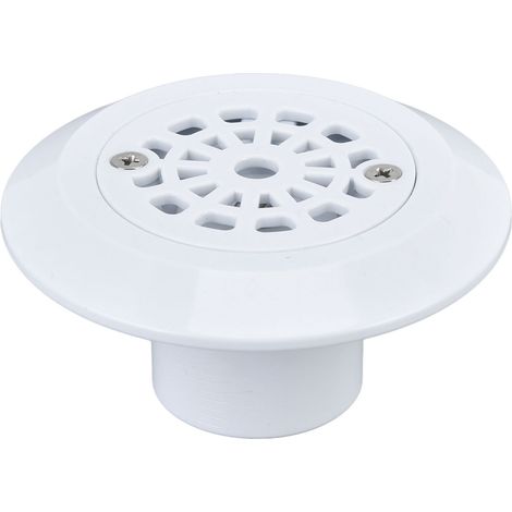 Bonde de sol blanche en plastique pour piscines, sources thermales et spas. Accessoire de drainage pour l'arrivée d'eau. (1/5)