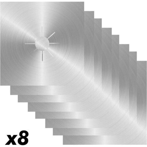 Set mit 8 Aluminium-Herdschutzkappen, 27 x 27 cm