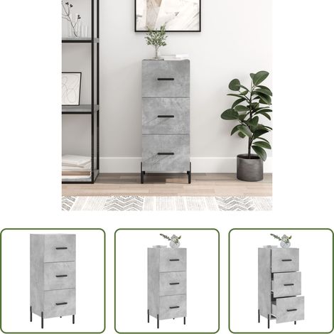 Holzwerkstoff - Sideboard Betongrau 34,5x34x90 cm Holzwerkstoff (1/5)