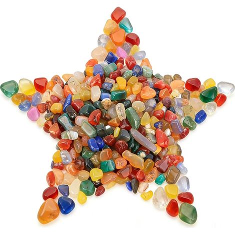 400 g Galets pour vases, pierres décoratives multicolores, billes de marbre pour vases, aquariums, aménagement paysager, jardin, pots de fleurs, décoration de mariage mosaïques (13-17 mm, carrés) (1/5)