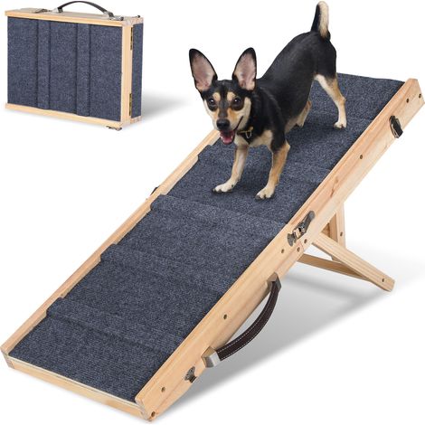 TolleTour Rampa per cani in legno pieghevole, rampa per animali domestici 4 livelli Regolabile da 19,5 cm a 41 cm (1/5)
