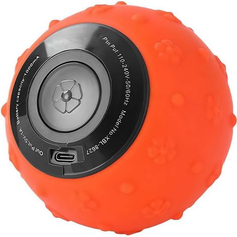 Balle de massage vibrante rechargeable - Rouleau de massage haute intensité pour la salle de sport et le yoga, pour la récupération musculaire et le soulagement des tissus profonds (Orange) (1/5)