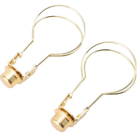Support abat-jour à clip pour ampoule en fil métallique anti-rouille avec finial - lampe table lampadaire 2 pièces dorées (1/5)