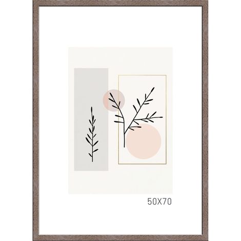 Marco de fotos básico de MDF de 60x80 cm, color trufa Sonoma, 1 unidad. (1/5)