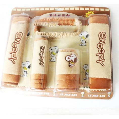 Schaltmanschette, Handbremshebelabdeckung, Sicherheitsgurt-Schulterpolster, niedliches 5-teiliges Auto-Set mit Aufdruck (1/4)