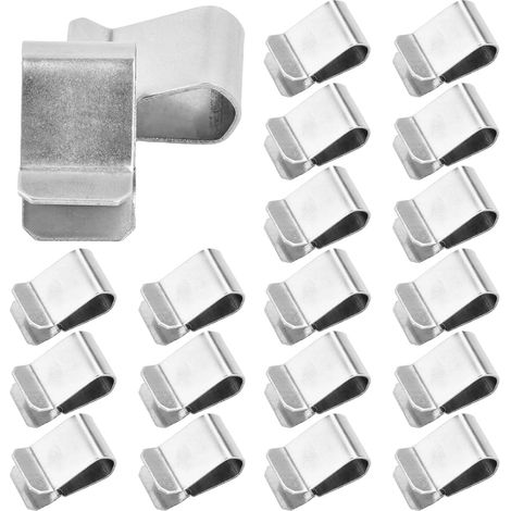 25pcs Collier de Serrage Echappement, Clip en Acier Inoxydable, Pince en Métal, 21.4mm X 12mm, Clip U à Ressort en Acier Inoxydable Argenté (1/5)