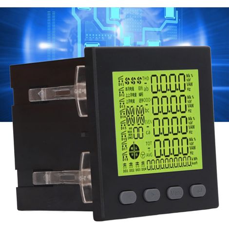 YG194H-9SY: Multifunktionaler Drehstrom-Oberschwingungszähler mit LCD-Anzeige und mehreren Tarifen. Stromversorgung: 220 V AC. Spannungsbereich: 380 V AC. Strombereich: 5 A. (1/5)
