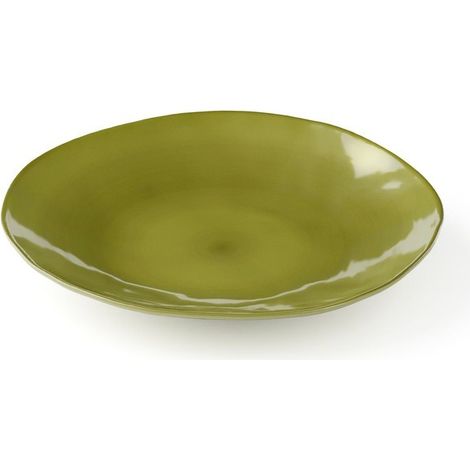 Assiette Riviera en melamine verte avocado Ø27,5xh4