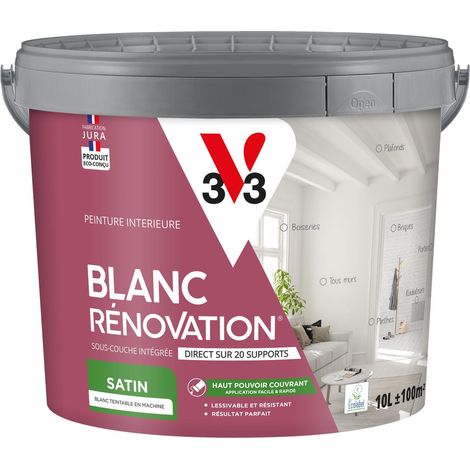 Peinture intérieure Blanc Rénovation® V33 Blanc satin 10L