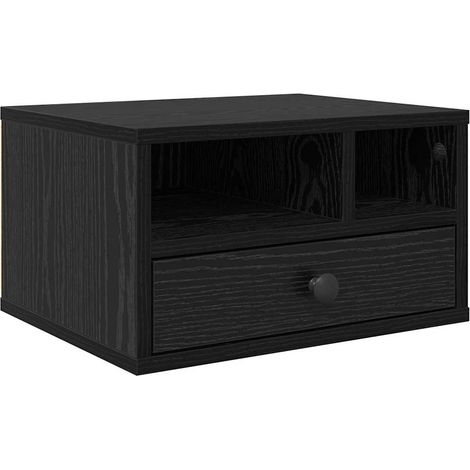 Support d'imprimante avec tiroir Chêne noir 40 x 32 x 24 cm