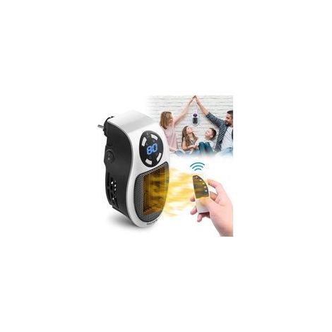 Radiateur soufflant 500 W, radiateur électrique mural basse consommation, programmable, portable, léger et compact, avec télécommande (1/5)