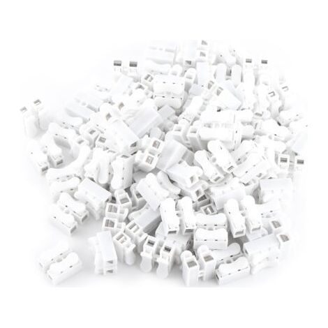 100 connecteurs rapides à 2 broches 10 A 220 V, bornes de câblage blanches (1/5)
