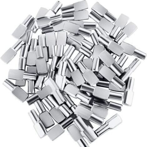 Lot de 120 taquets d'étagère pour chevilles de meubles, Support d'étagère en métal nickelé (1/5)