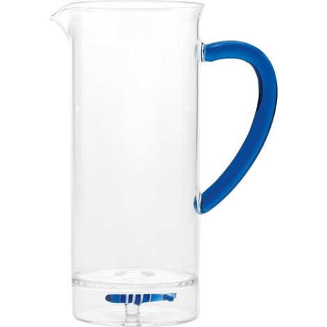 Zafferano Caraffa Teca Mare Collezione Artigianale in Vetro Borosilicato con Decorazione Sardina a Doppiofondo per Servizio Tavola Elegante (1/4)