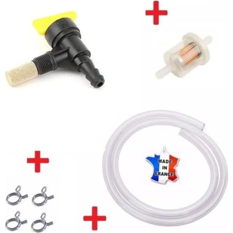 Kit essence TECUMSEH 3330005 16630024 16260003 : robinet + durite + filtre + collier tondeuse tracteur