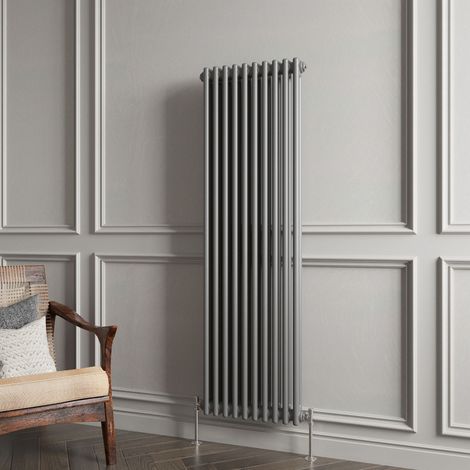 Biubiubath Traditional Cast Iron Style Radiator Vertical 2 Column Anthracite 1500x470mm
