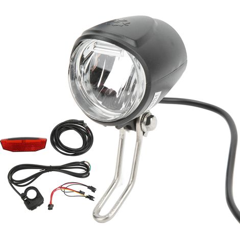 Kit d'éclairage avant et arrière pour vélo électrique avec double interrupteur, ABS et 4 LED, 3 en 1, pour usage extérieur. (1/5)