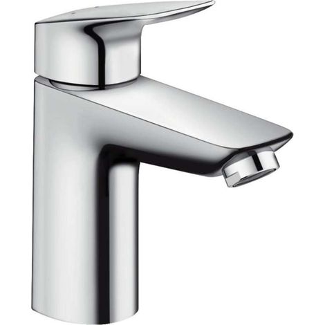 Hansgrohe Logis - Grifo monomando de lavabo 100, con conjunto de desagüe Push-Open, cromo 71107000 (1/4)