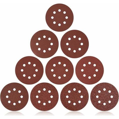 160 Stück Schleifscheiben, 125 mm Schleifscheiben, Schleifpapier für Kreisschleifer, Körnung 20 × 60/80/100/120/150/240 und 10 × 320/400/600/1000 (1/4)