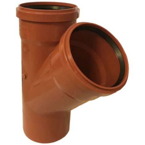 BRAGA 45 ° AD INNESTO IN PVC CON GUARNIZIONE RAL 8023 - EE ¸100 RAL 8023