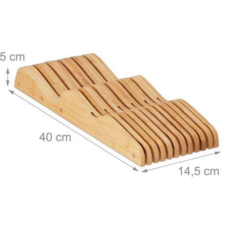 Bloc de cuchillos tamaño XL almacenamiento práctico cocina 5 x 14,5 x 40 cm de bambú natural 130005821 (1/3)