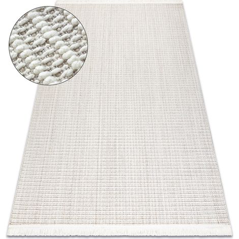 Carpet NANO FH72A Melange, loop, flat woven white white 200x290 cm