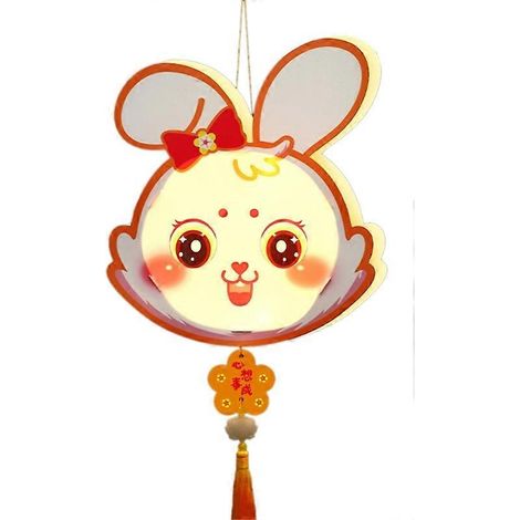 Tragbare, leuchtende Hasenlaterne zum Selbermachen – Wolkenmotiv, perfektes Geschenk für Kinder, Mondfest – Schmetterlingshase