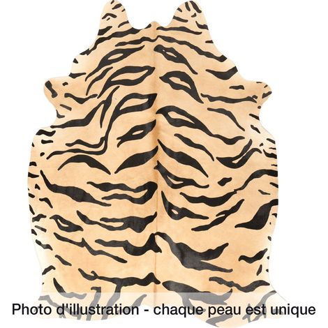 Peau de vache safari tigre 3-4m2 jaune noir - Jaune, noir (1/4)