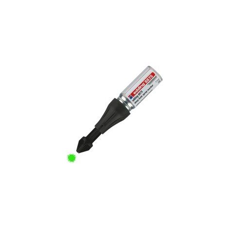 Rotulador en aerosol para zonas de difícil acceso – Modelo 8875, verde fluorescente, extensión de hasta 100 mm, ideal para taladrar y perforar agujeros profundos.
