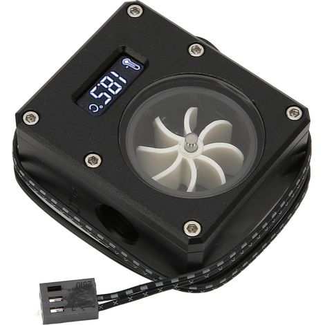 Compteur de débit pour refroidissement liquide PC 12 V, interface 3 broches, filetage G1/4, en acrylique durable et antirouille, noir (1/5)