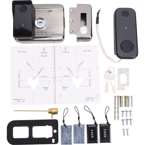 Serrure de porte intelligente, serrures à empreintes digitales Double face, 5 méthodes de déverrouillage avec clavier, carte pour clôture de jardin et cour (1/5)