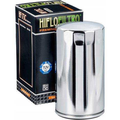 Filtro de aceite Hiflo HF173C cromado para Harley Davidson Dyna Daytona Super Low Rider (1/3)